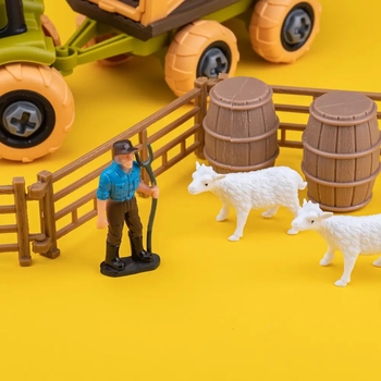 Ігровий набір-конструктор OTAMANKO Веселий хутір: трактор з причепом, фермер з вівцями та курями (532.01.57) - Pampik - 6