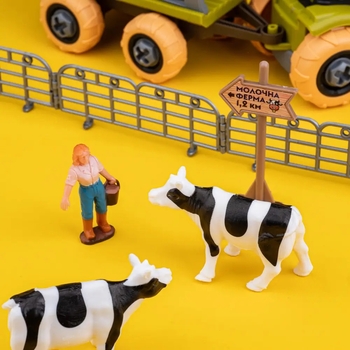 Ігровий набір-конструкторOTAMANKO Веселий хутір: трактор з причепом та фермер з коровами (532.01.56) - Pampik - 6