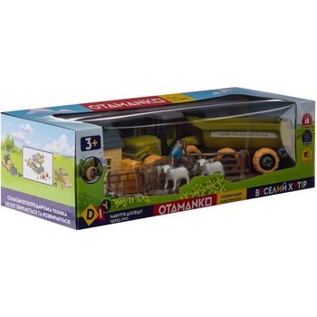 Ігровий набір-конструкторOTAMANKO Веселий хутір: трактор з причепом та ферма з вівцями та курями (532.01.60) - Pampik - 11