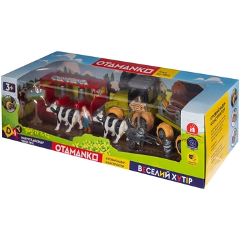 Ігровий набір-конструкторOTAMANKO Веселий хутір: трактор з причепом та молочна ферма з коровами (532.01.59) - Pampik - 10