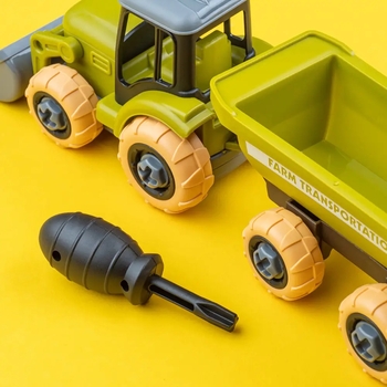 Ігровий набір-конструкторOTAMANKO Веселий хутір: трактор з причепом та ферма з вівцями та курями (532.01.60) - Pampik - 7