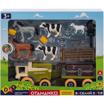 Игровой набор-конструктор OTAMANKO Веселый хутор: комбайн с прицепом, кони, коровы и овца (532.01.64) - Pampik - 3
