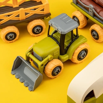 Ігровий набір-конструктор OTAMANKO Веселий хутір: трактор з двома причепами, кінь та вівці (532.01.65) - Pampik - 5