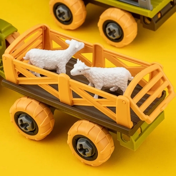 Ігровий набір-конструктор OTAMANKO Веселий хутір: трактор з двома причепами, кінь та вівці (532.01.65) - Pampik - 7