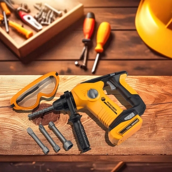 Іграшковий інструмент OTAMANKO Майстерко: дриль з насадками, жовтий (532.01.48) - Pampik - 6