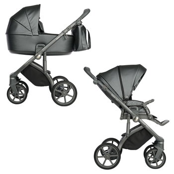 Універсальна коляска 2в1 Roan Bass Next Perl Dark Grey, екошкіра (R-BN-PD) - Pampik