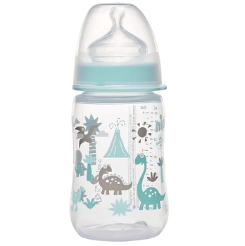 Пляшка для годування Nip PP Динозаври, 260 мл, зелений (35041) - Pampik