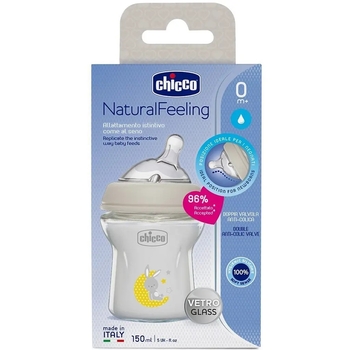 Пляшечка скляна Chicco Natural Feeling C силіконовою соскою, 150 мл (81211.30) - Pampik - 5