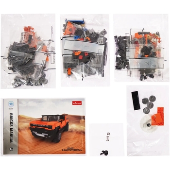 Машинка-конструктор Rastar Bricks Hummer EV 1:30, 454 деталей, помаранчевий (454.00.88) - Pampik - 5