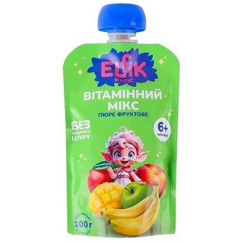 Пюре фруктовое Elfik Magic Витаминный микс, 100 г - Pampik