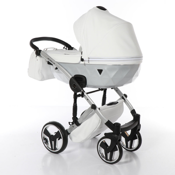 Універсальна коляска 2в1 Junama Mirror Satin 04, білий (J-MS-04) - Pampik - 6