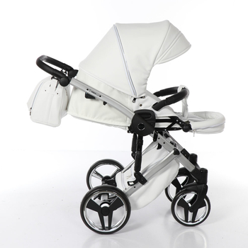 Універсальна коляска 2в1 Junama Mirror Satin 04, білий (J-MS-04) - Pampik - 12