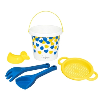 Набір для ігор у піску Tigres Українське сердечко з термонаклейкою, 5 елементів (39948) - Pampik