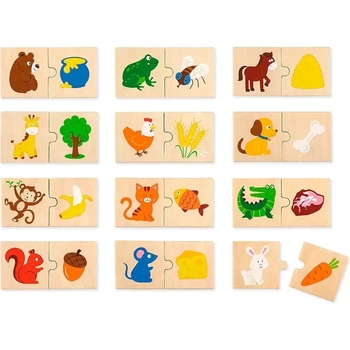 Пазл Viga Toys Що їдять тварини?, 24 елемента (51607) - Pampik