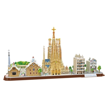 3D Пазл CubicFun City Line Barcelona, 186 елементів (MC256h) - Pampik - 2