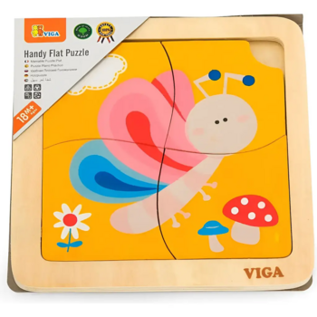 Пазл-вкладыш Viga Toys Бабочка, 4 элемента (50136) - Pampik - 2