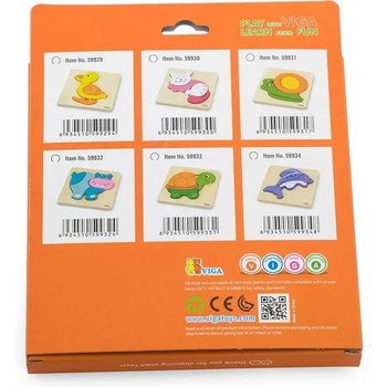 Мини-пазл Viga Toys Уточка, 4 элемента (59929) - Pampik - 3