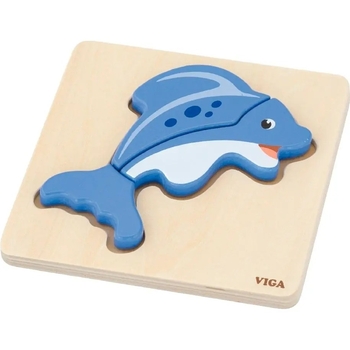 Мини-пазл Viga Toys Рыбка, 3 элемента (59934) - Pampik