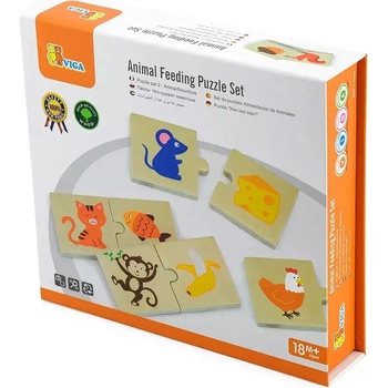 Пазл Viga Toys Що їдять тварини?, 24 елемента (51607) - Pampik - 2