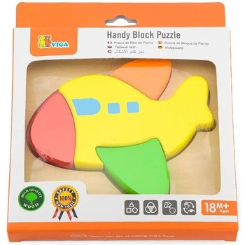 Пазл Viga Toys Самолет, 4 элемента (50173) - Pampik - 3