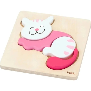 Мини-пазл Viga Toys Кошка, 4 элемента (59930) - Pampik