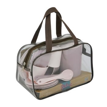 Набір посуду Tigres Relax в сумці, 17 елементів, пудровий (39895) - Pampik - 2