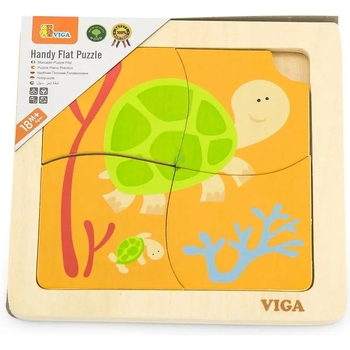 Пазл-вкладыш Viga Toys Черепашки, 4 элемента (50143) - Pampik - 2