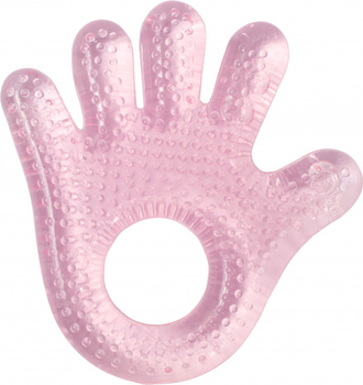 Прорезыватель для зубов Lindo Рука, с водой, розовый (Pk 086 роз) - Pampik