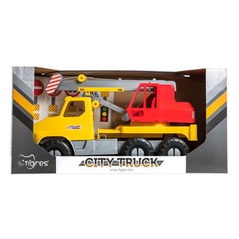 Машинка Tigres City Truck Кран, желтый с красным (39366) - Pampik - 3