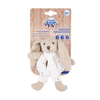Мягкая игрушка-погремушка Canpol Babies Кролик, бежевый (80/201_pin) - Pampik - 2