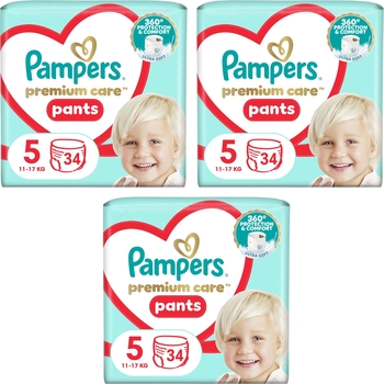 Набір підгузків-трусиків Pampers Premium Care Pants 4 (9-15 кг), 114 шт. (3 уп. по 38 шт.) - Pampik