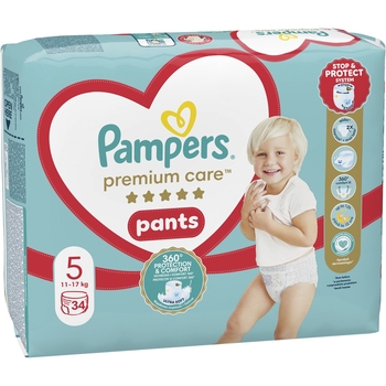 Набір підгузків-трусиків Pampers Premium Care Pants 5 (12-17 кг), 102 шт. (3 уп. по 34 шт.) - Pampik - 2