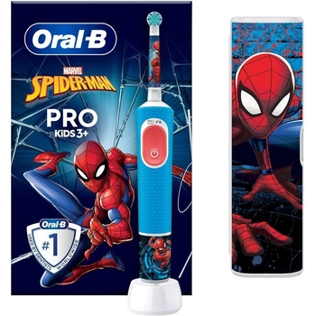 Набір Oral-B: Дитяча електрична зубна щітка Oral-B Pro Kids Людина-Павук з футляром + Зубна нитка Oral-B Essential Floss М'ята, 50 м - Pampik - 3