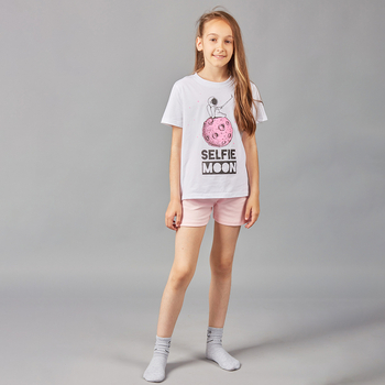 Светящаяся пижама Garnamama Neon PG Summer 134 Белый Розовый (698077.9877311) - Pampik - 8