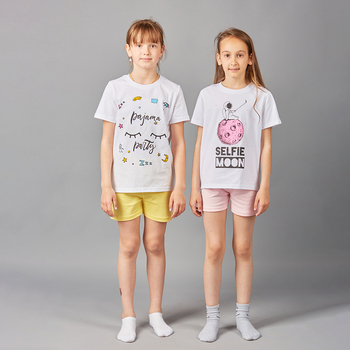 Светящаяся пижама Garnamama Neon PG Summer 134 Белый Розовый (698077.9877311) - Pampik - 11