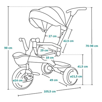 Велосипед Lionelo Tris Plus Blue Denim, синий - Pampik - 20