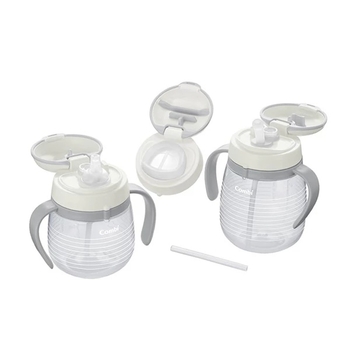 Набор Combi LakuMug 113469: поильник-непроливайка, 240 мл + поильник-непроливайка, 300 мл + дополнительная насадка (17601) - Pampik