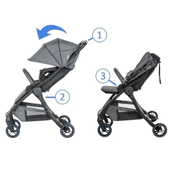 Прогулочная коляска Combi Aura Star 117739, серый (34473) - Pampik - 3