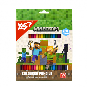 Олівці кольорові Yes Minecraft, 24 кольори (290770) - Pampik