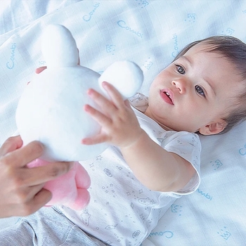 Мягкая музыкальная игрушка-ночник Combi Зайчик 118784, розовый (36825) - Pampik - 3