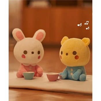 Мягкая музыкальная игрушка-ночник Combi Зайчик 118784, розовый (36825) - Pampik - 5