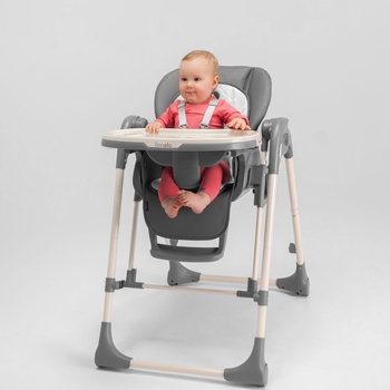 Стільчик для годування Lionelo Laurice Grey Stone, з функцією гойдалки, темно-сірий - Pampik - 16