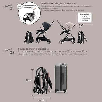 Прогулочная коляска Combi Citta 119564, светло-бежевый (38084) - Pampik - 5