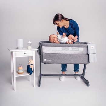 Ліжко приставне Lionelo Theo Grey Stone Natural, сірий - Pampik - 11