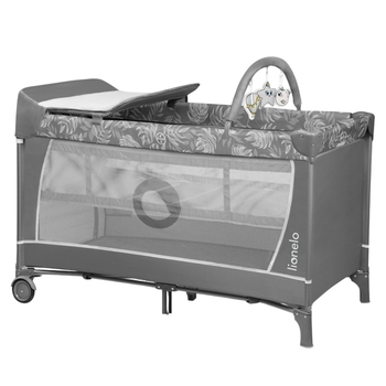 Манеж Lionelo Flower Grey Stone, серый - Pampik