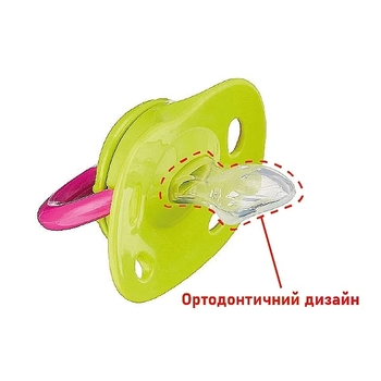 Пустышка силиконовая ортодонтическая Combi Step 1 116198, 0-3 мес., салатовый (15271) - Pampik - 5