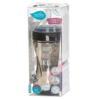 Пляшечка для годування Nuvita Mimic Cool, антиколікова, 250 мл, чорний (NV6032BLACK) - Pampik - 2