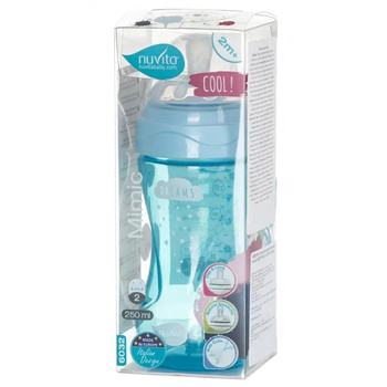 Пляшечка для годування Nuvita Mimic Cool, антиколікова, 250 мл, блакитний (NV6032SKY) - Pampik - 2