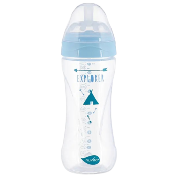 Пляшечка для годування Nuvita Mimic Collection, антиколікова, 330 мл, блакитний (NV6051AZZURO) - Pampik