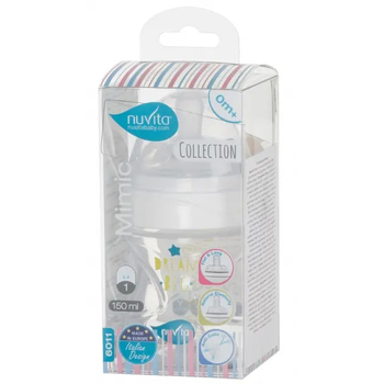 Пляшечка для годування Nuvita Mimic Collection, антиколікова, 150 мл, білий (NV6011BIANCO) - Pampik - 2